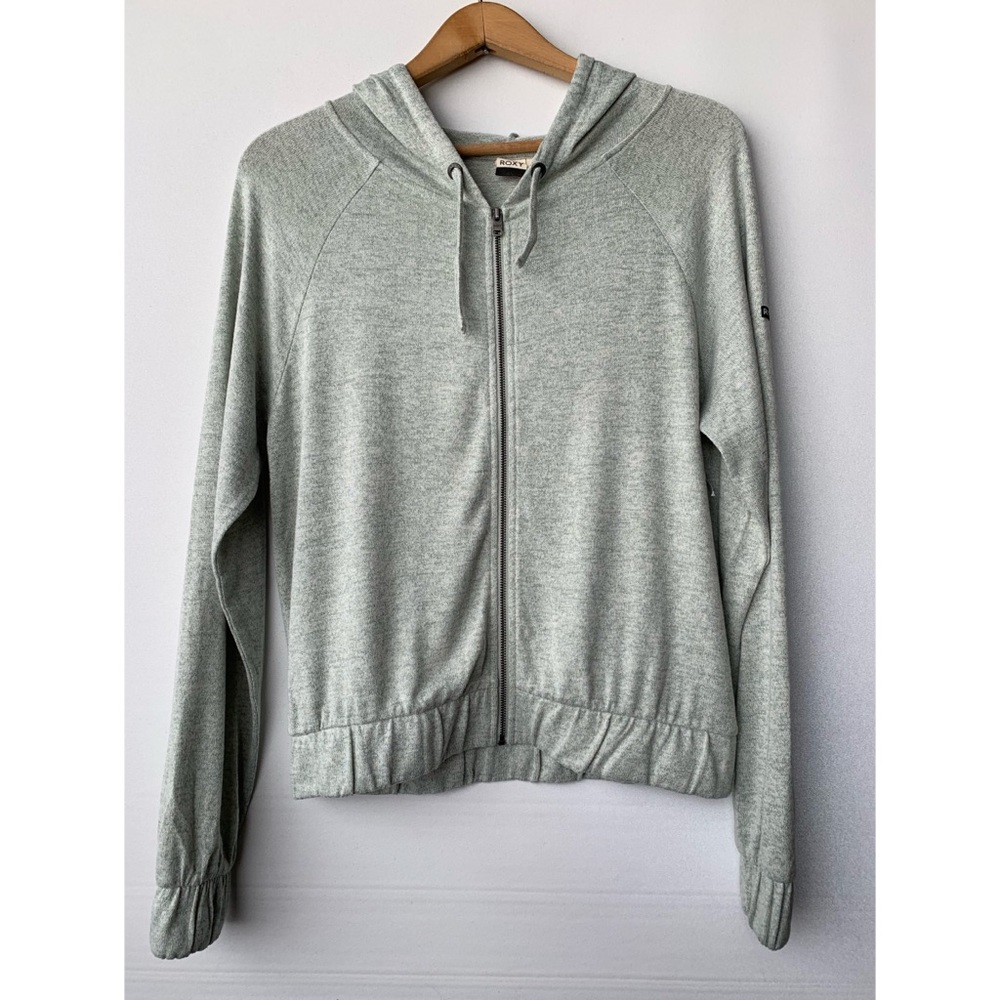 COPY - Small, Roxy, NWOT sage green and white Like A Dream super soft zip up ho…
